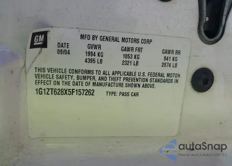 2005 Chevrolet Malibu Maxx Ls z USA, uszkodzony, nr VIN 1G1ZT628X5F157262